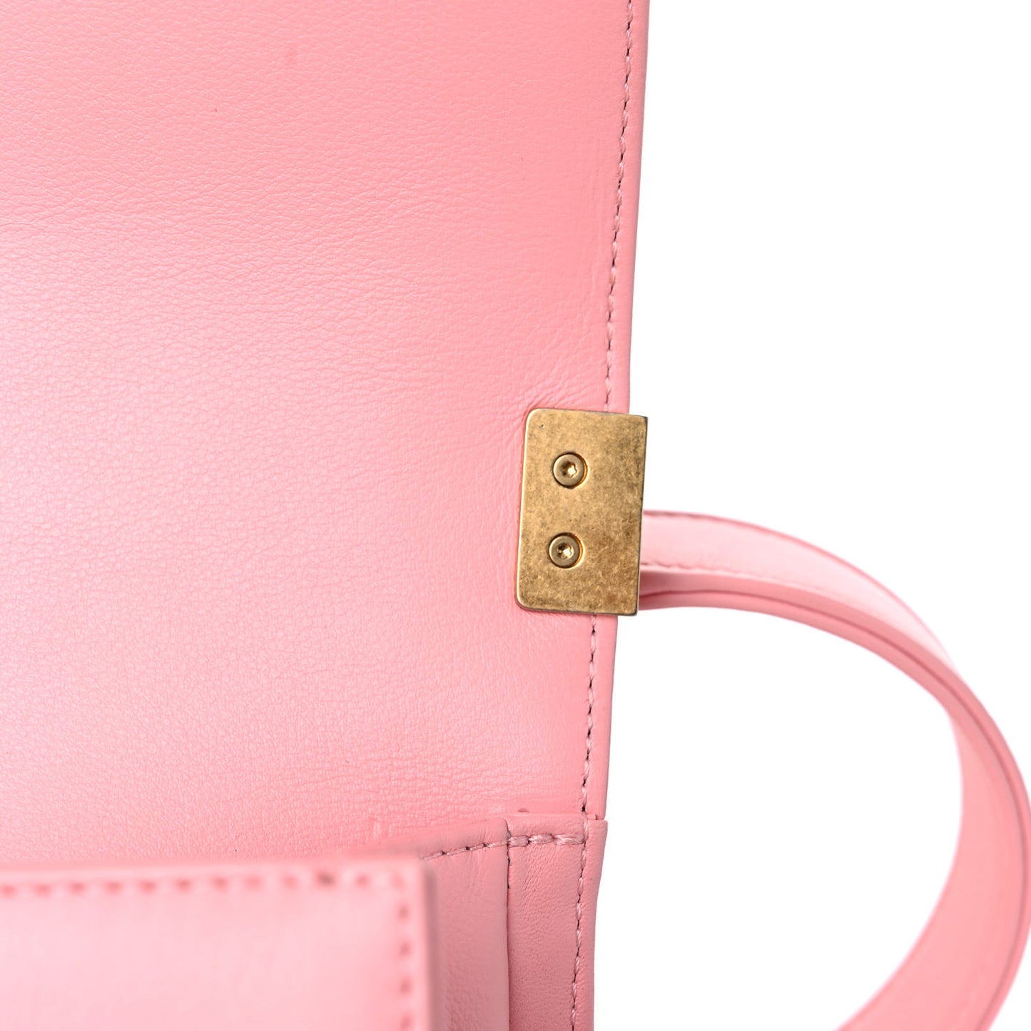Calfskin Chevron Embroidered Small Boy By The Sea Flap Pink
