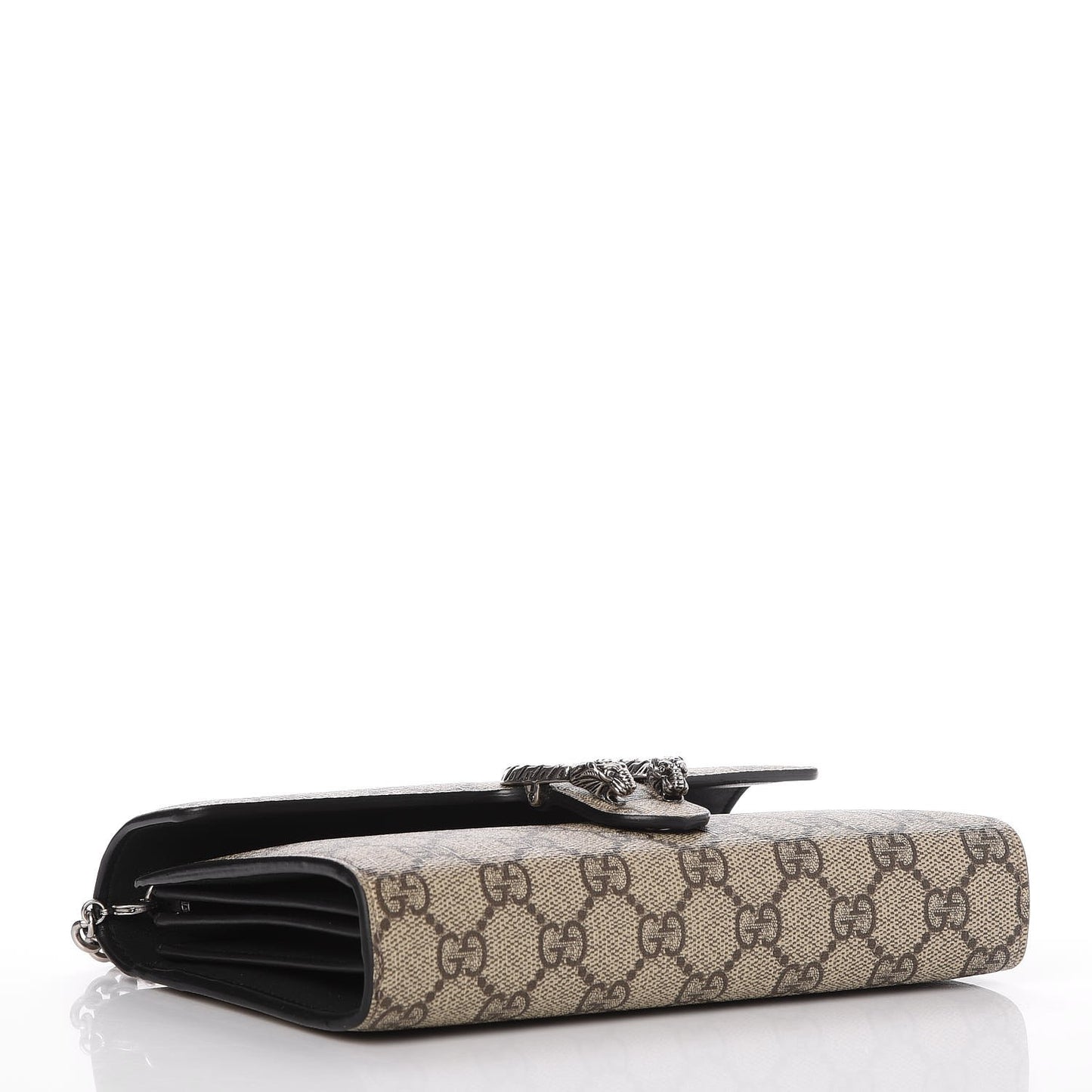 GG Supreme Monogram Mini Dionysus Chain Wallet Beige Black