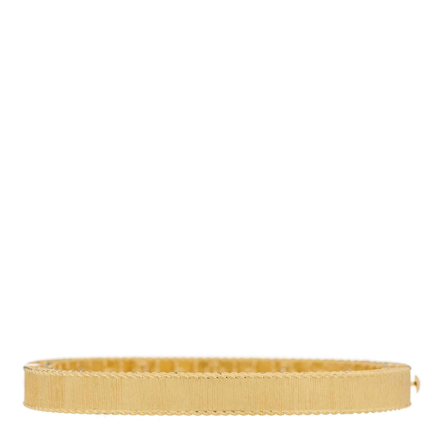 Roberto Coin 18K Yellow Gold Diamond Princess Satin Fleur De Lis Bangle Bracelet 2 of 5