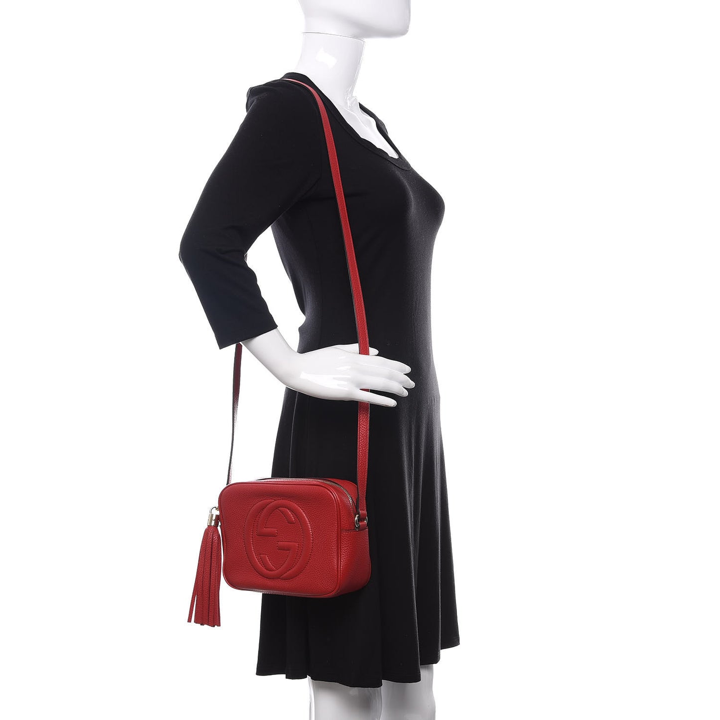 Pebbled Calfskin Small Soho Disco Bag Vibrant Red