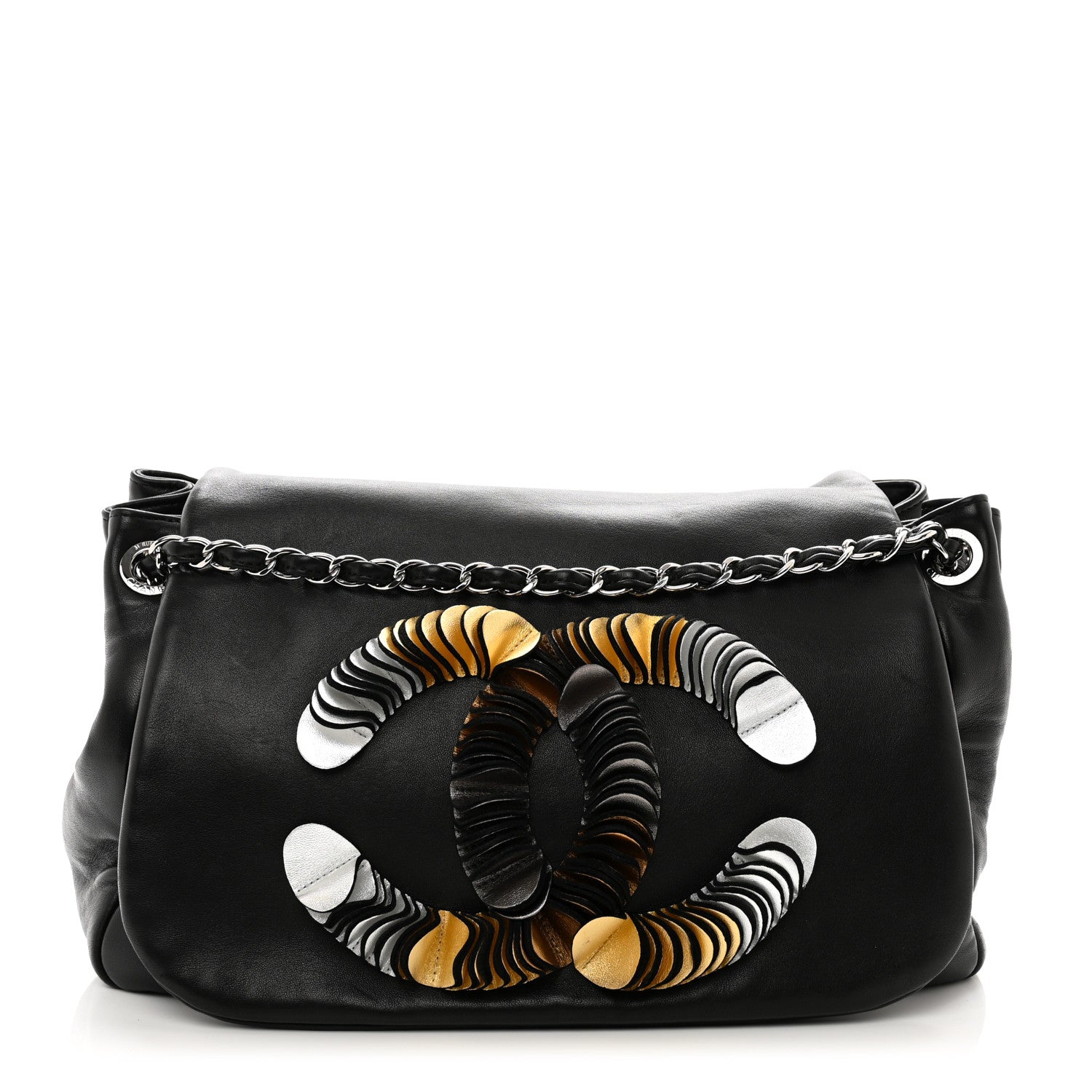 Chanel Lambskin CC Disc Accordion Flap Black 1 of 12