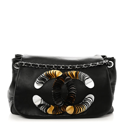 Chanel Lambskin CC Disc Accordion Flap Black 1 of 12