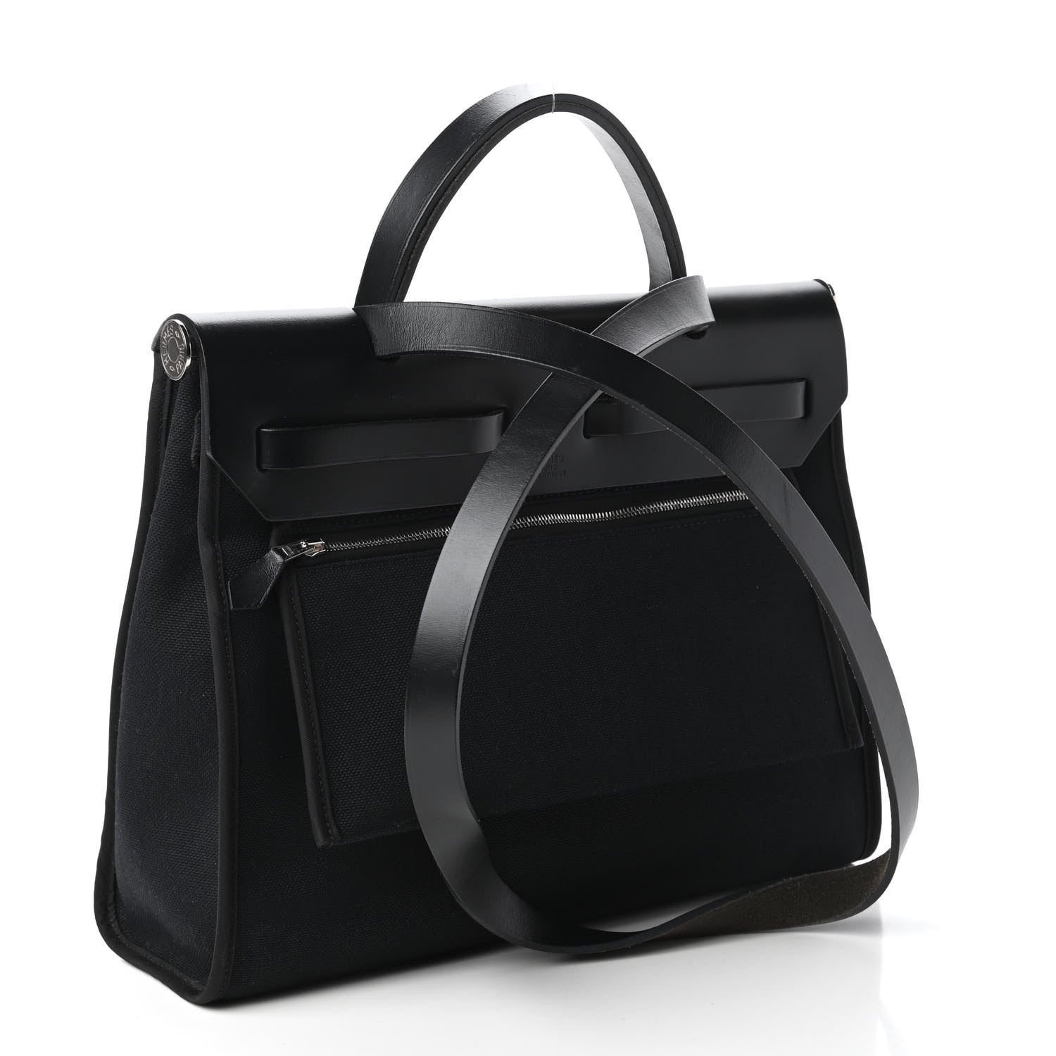Hermes Military Toile Vache Hunter Herbag Zip PM 31 Black 3 of 9