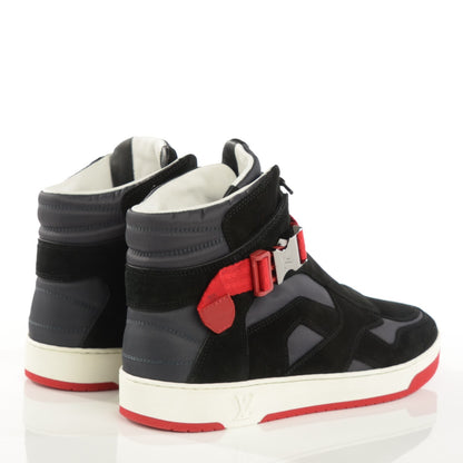 Louis Vuitton Suede Calfskin Nylon Slipstream Sneaker Boot Black 6 4 of 7