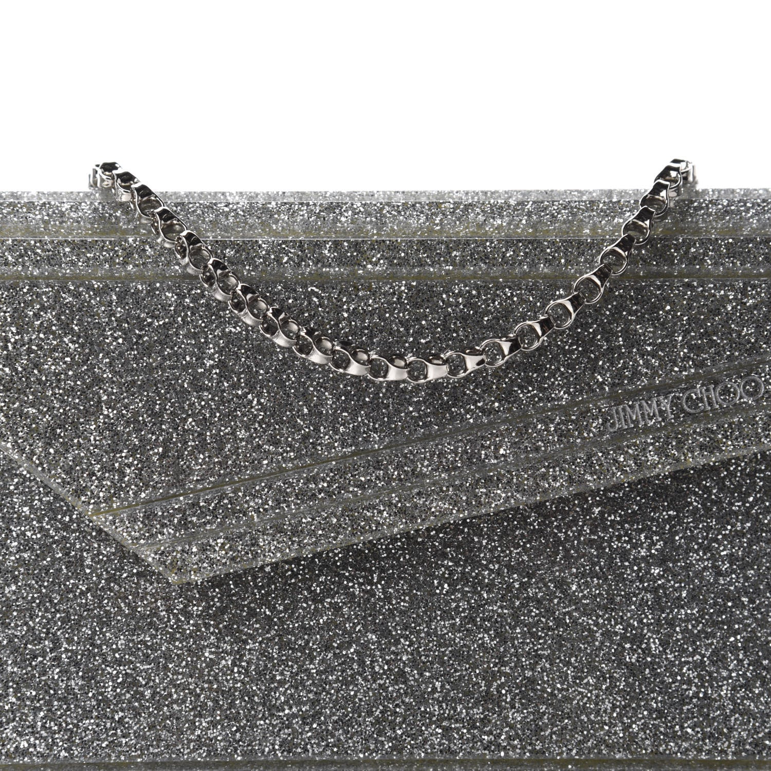 Jimmy Choo Acrylic Glitter Candy Clutch Silver 10 of 10