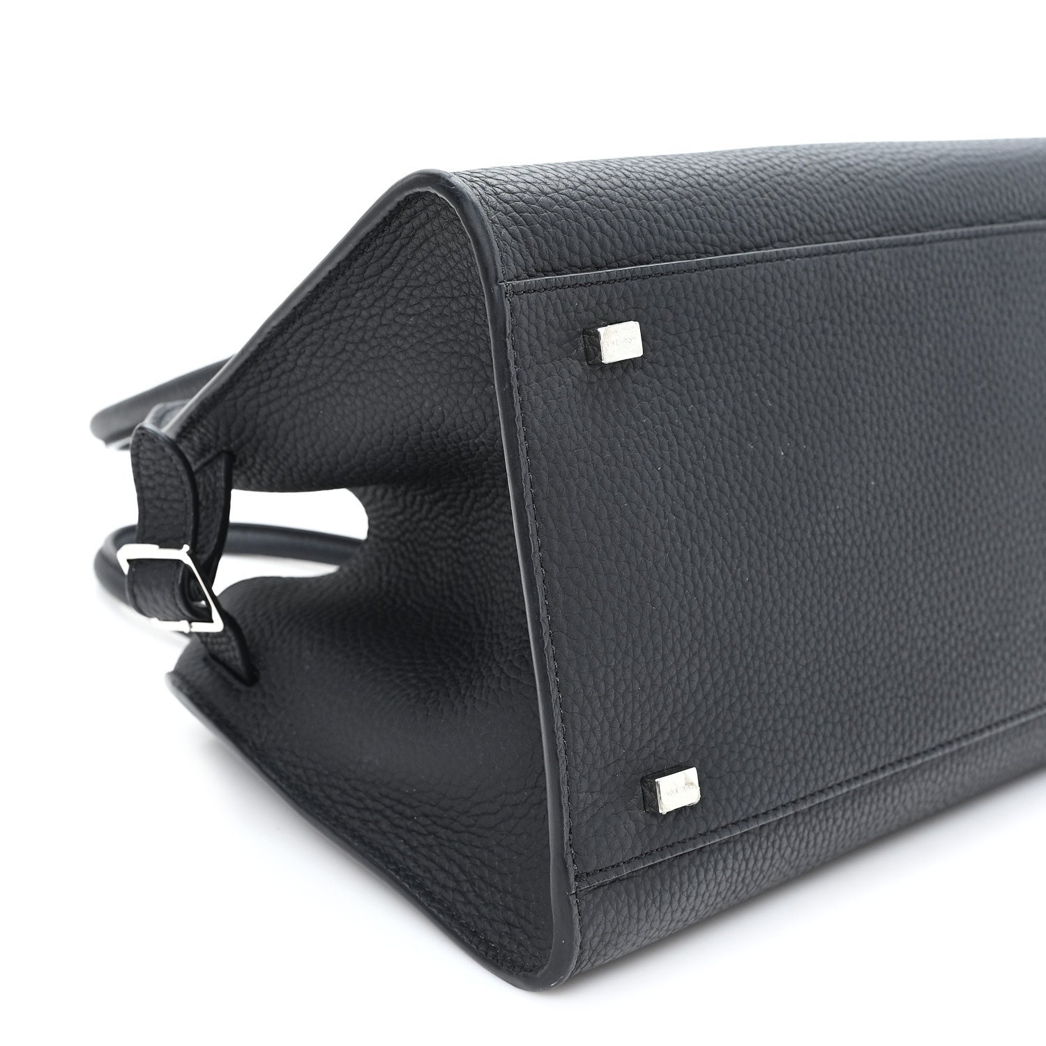 The Row Grained Calfskin Soft Margaux 10 Bag Black 8 of 9