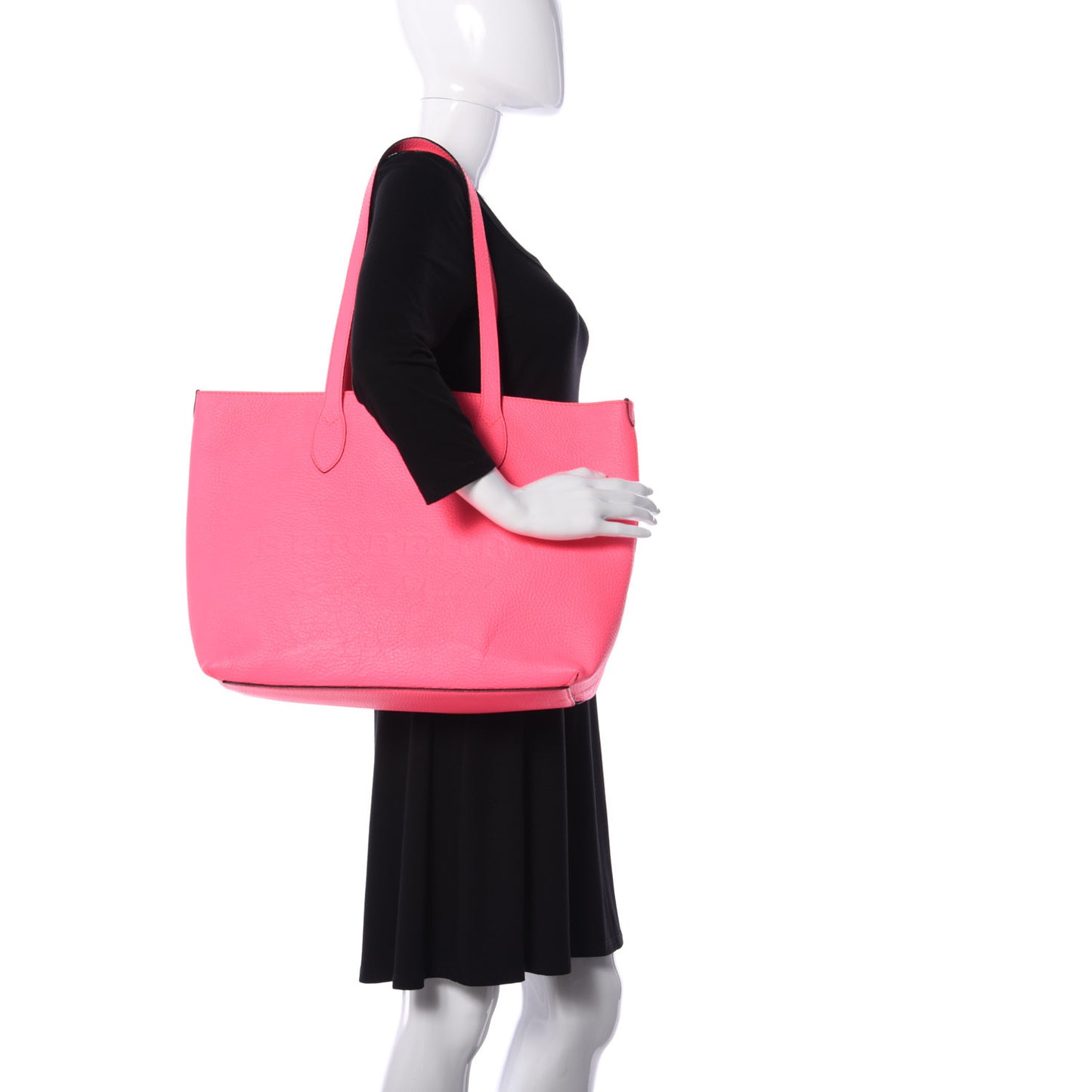 Grainy Calfskin Remington Tote Neon Pink
