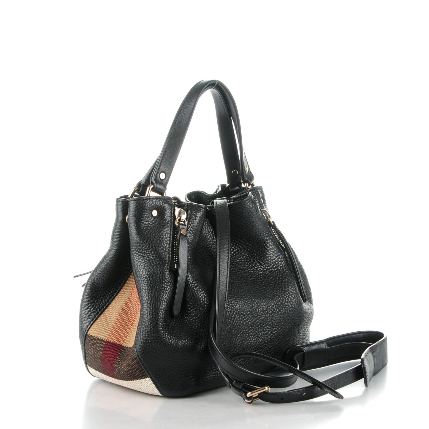 Calfskin Canvas Mega Check Small Maidstone Black