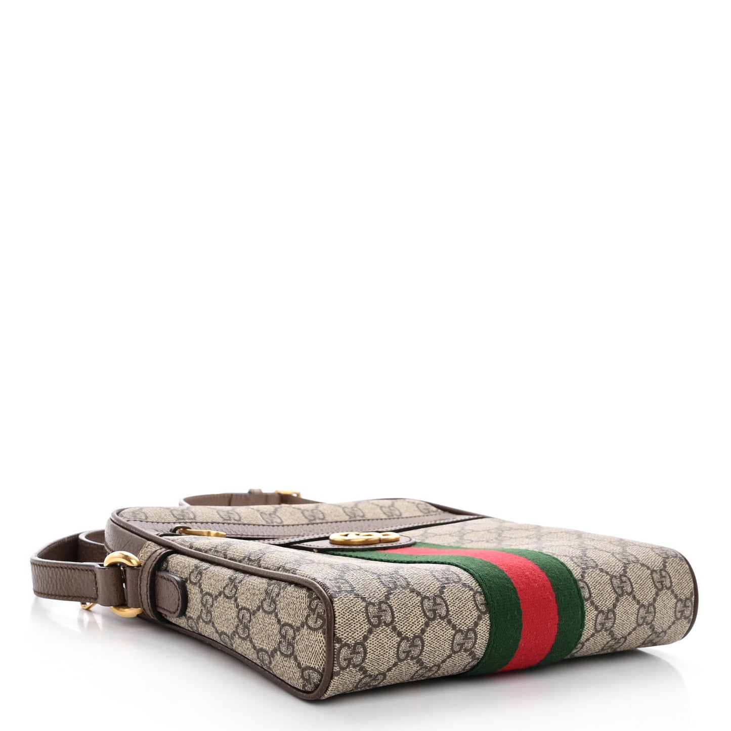 GG Supreme Monogram Web Small Ophidia Messenger Bag Brown