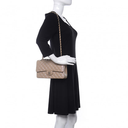 Chanel Iridescent Caviar Quilted Medium Double Flap Dark Beige 2 of 11