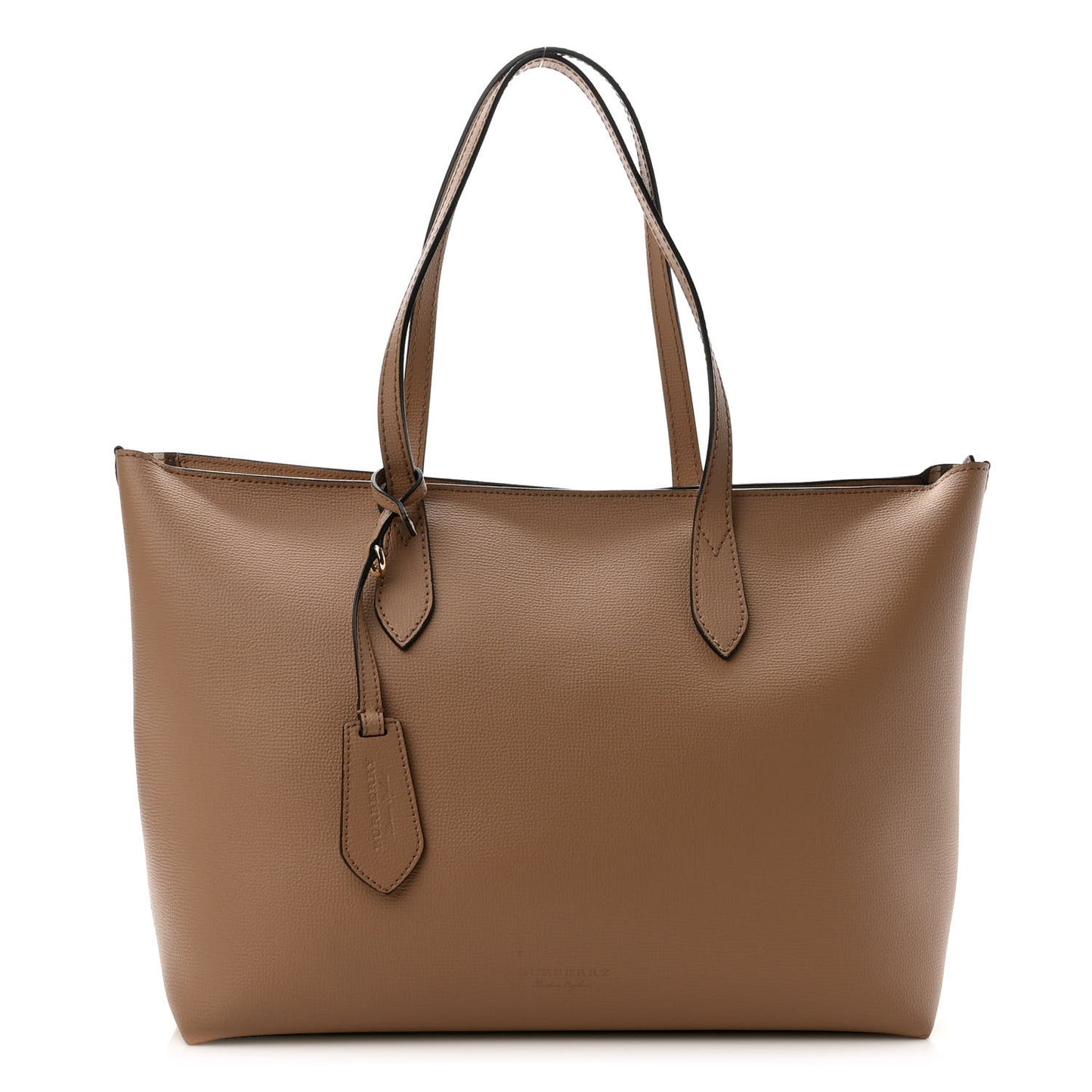 Grainy Calfskin Haymarket Check Medium Ardwell Zip Tote Camel