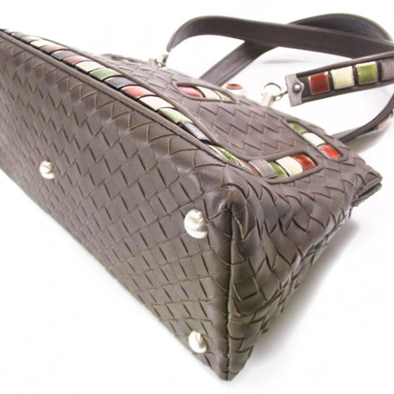 Bottega Veneta Leather Woven Enamel Tile Frame Bag 5 of 10