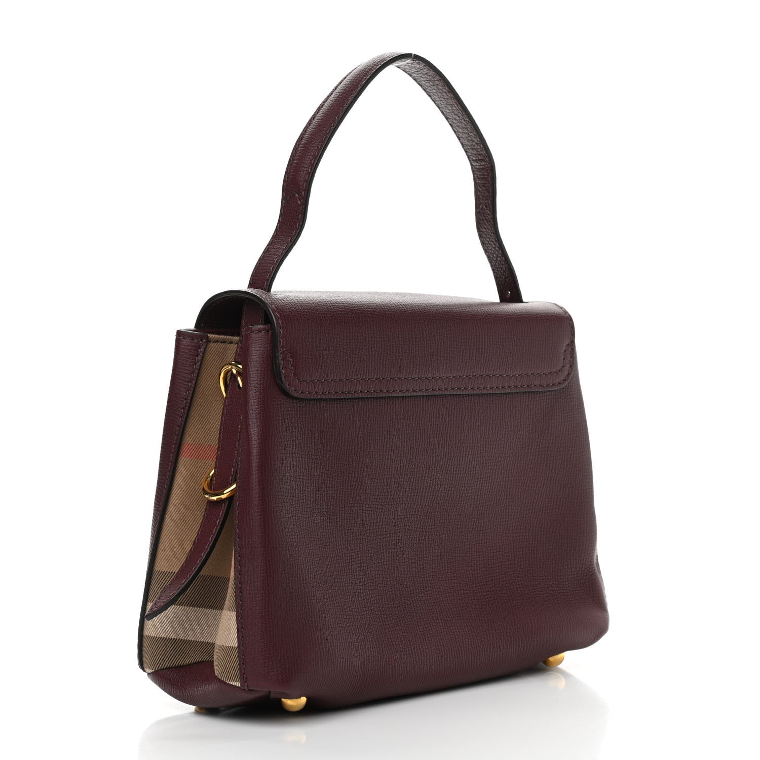 Burberry Derby Calfskin House Check Small Camberley Mahogany Red 3 of 12