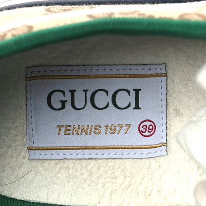 Gucci GG Monogram Web Womens 1977 Tennis Sneakers 39 Beige Ebony Mystic White 7 of 8