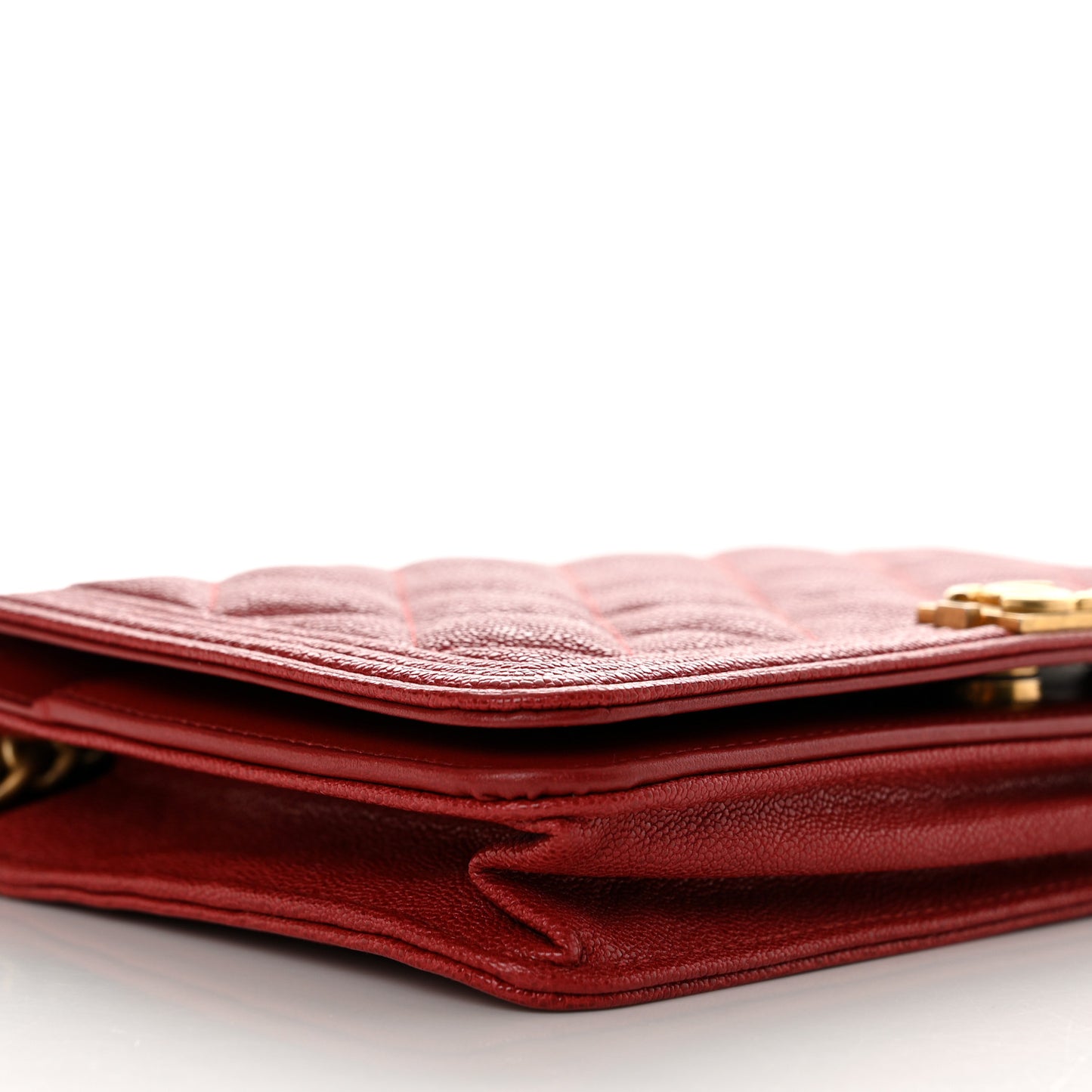 Caviar Quilted Boy Wallet On Chain WOC Red