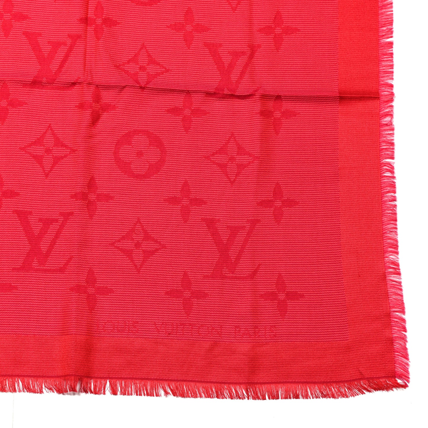 Silk Wool Monogram Shawl Pomme D'Amour