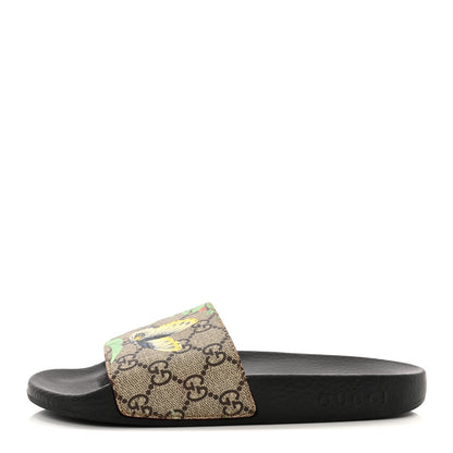 Gucci GG Supreme Monogram Tian Womens Slide Sandals 37 Beige Multicolor 1 of 8