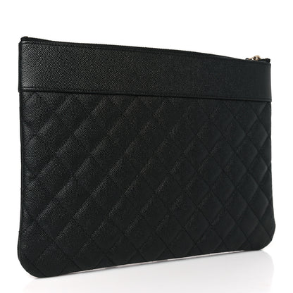 Chanel Caviar Quilted Medium Vintage Mademoiselle Cosmetic Case Black 3 of 11