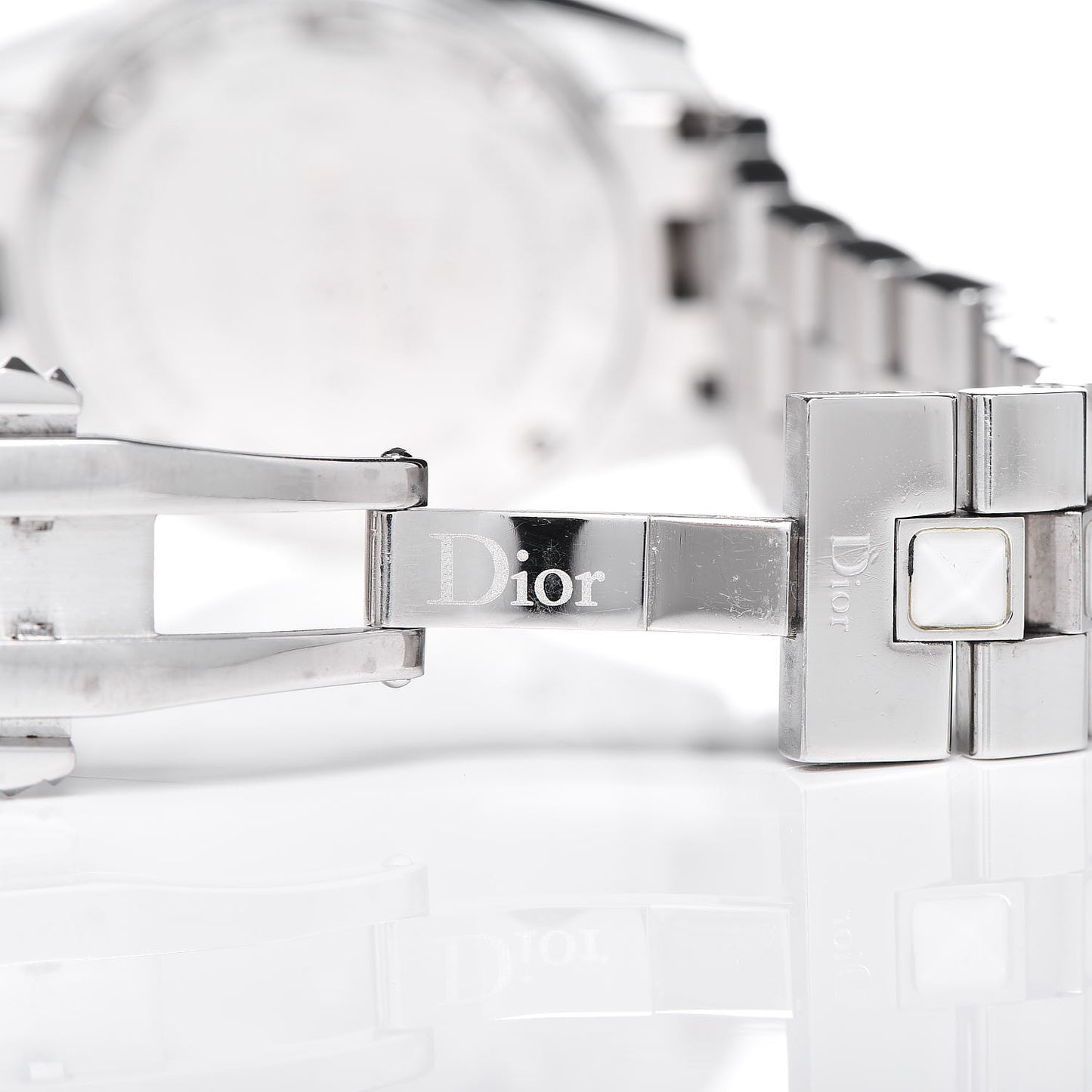 Stainless Steel Sapphire 29mm Christal Quartz Watch White