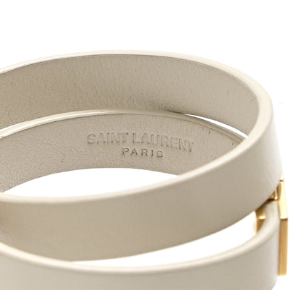 Saint Laurent Calfskin Opyum Double Wrap Bracelet Crema Soft 4 of 4