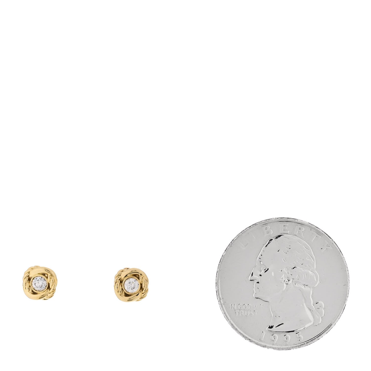 David Yurman 18K Yellow Gold Diamond Infinity Earrings 2 of 4