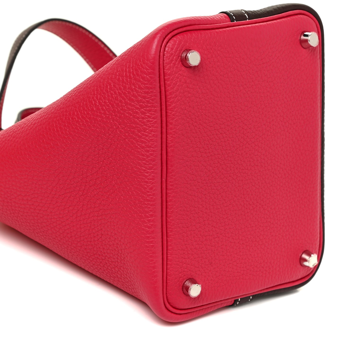 Taurillon Clemence Casaque Picotin Lock 18 PM Rouge Sellier Framboise