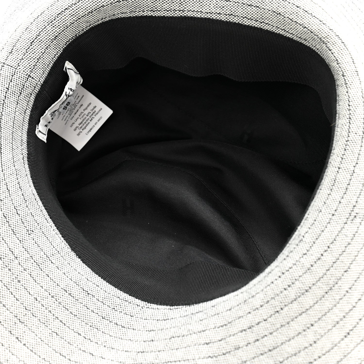 Hermes Linen Cotton Colette Bucket Hat 58 Black 7 of 9