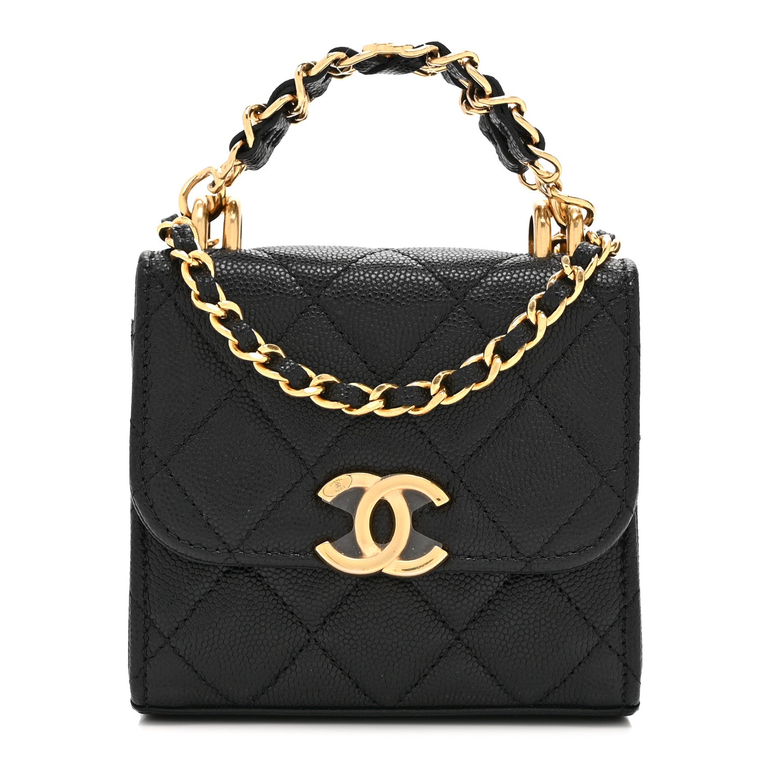 Chanel Caviar Quilted Coco First Clutch With Chain Black 1 of 11