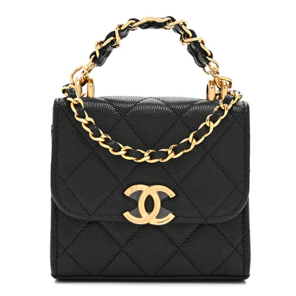 Chanel Caviar Quilted Coco First Clutch With Chain Black 1 of 11
