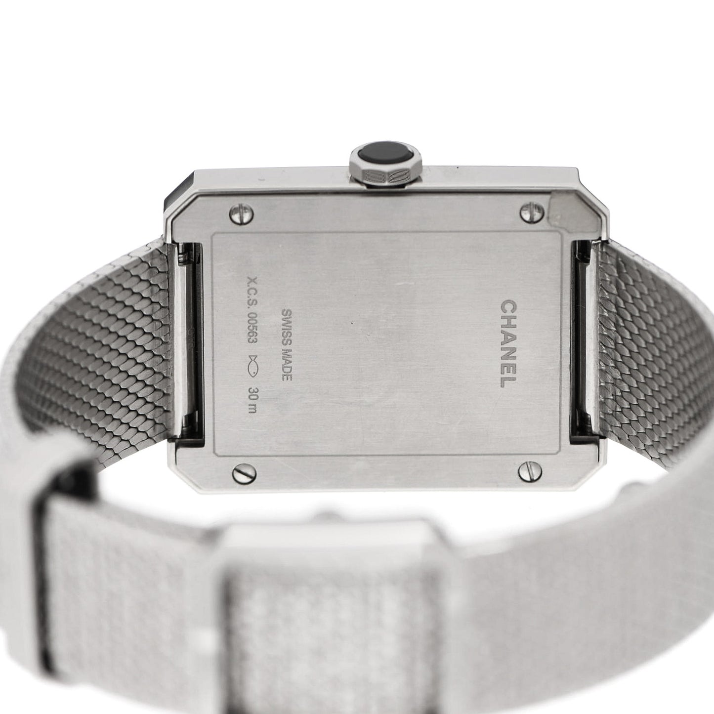 Stainless Steel Diamond Bezel 27mm Boy-Friend Tweed Quartz Watch Black