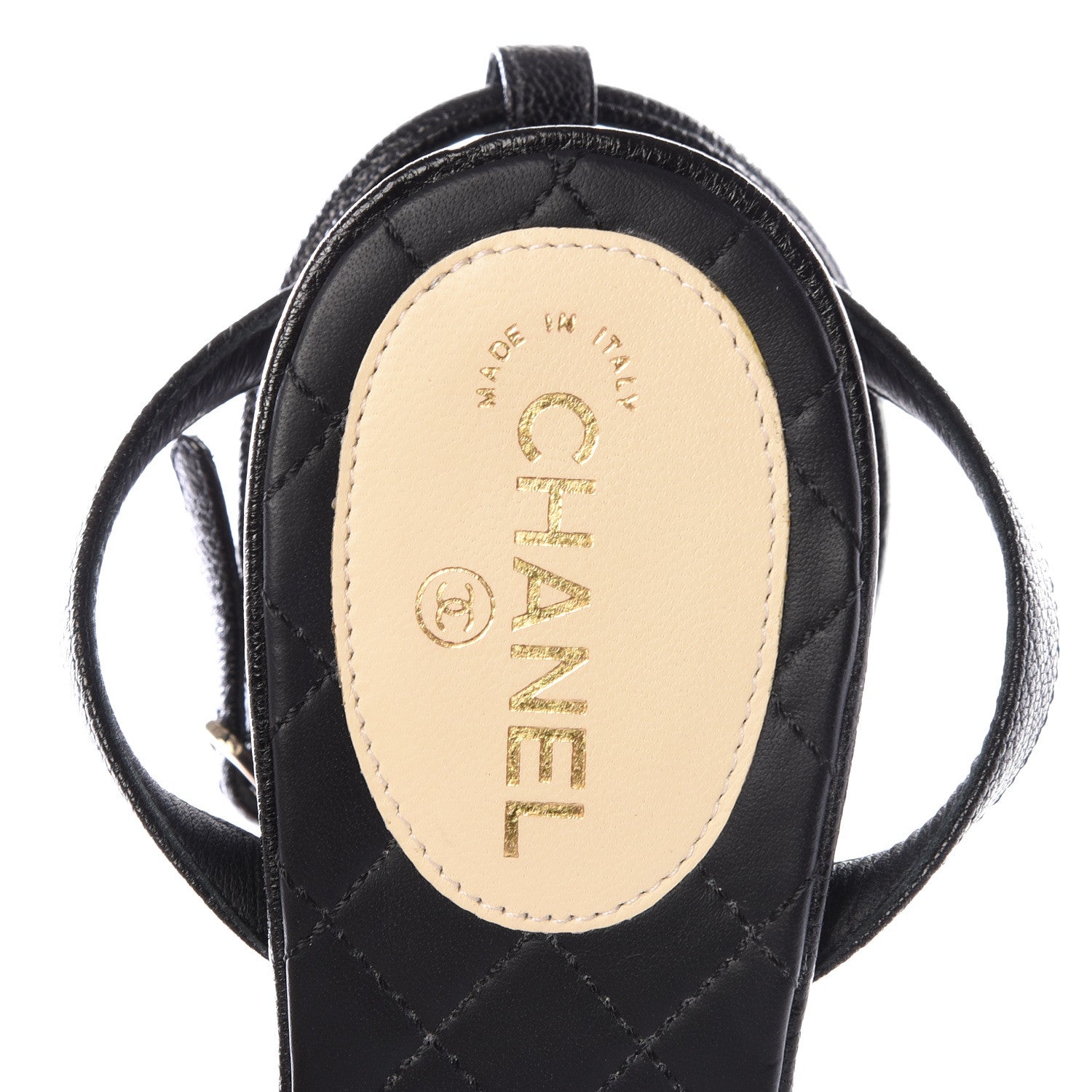 Chanel Grained Calfskin Quilted Sandals 35.5 Black 8 of 10