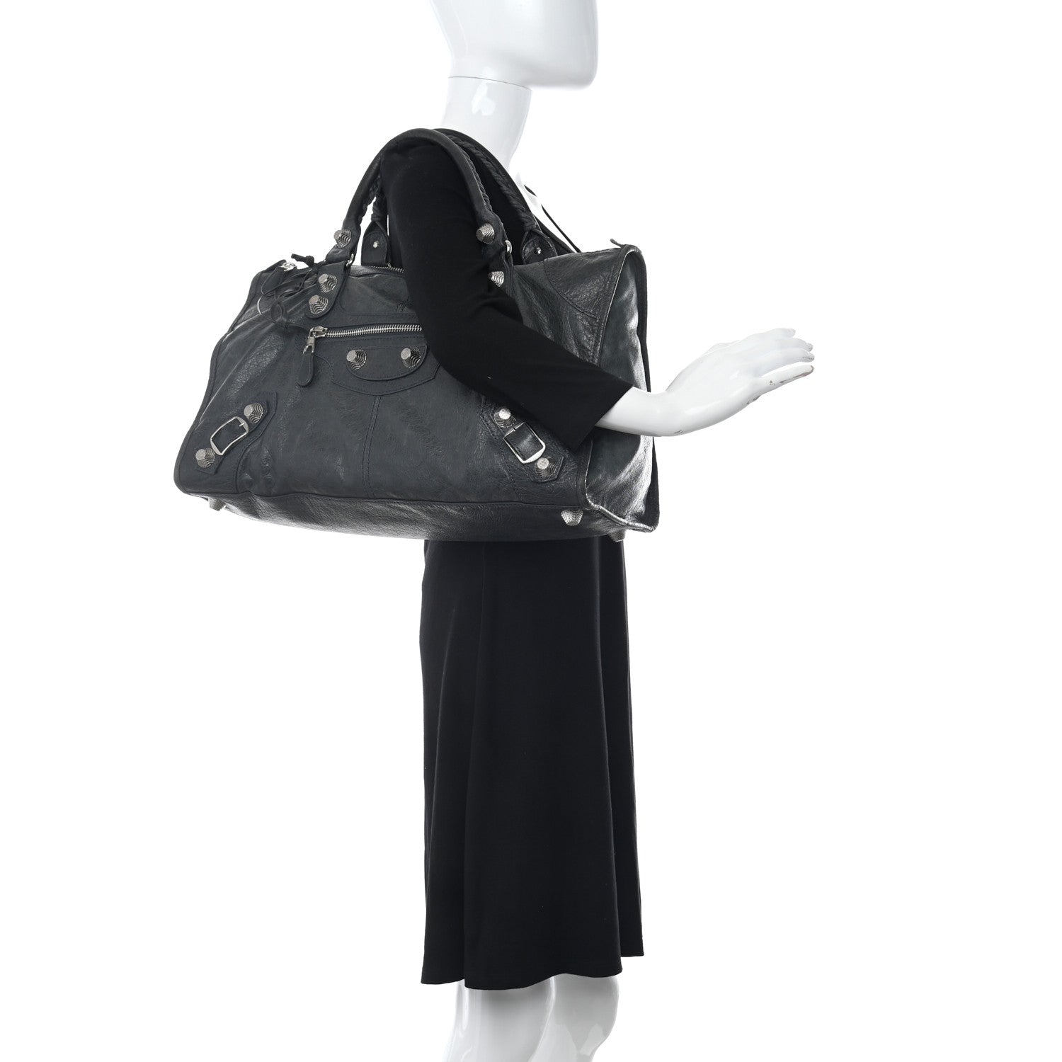 Balenciaga Agneau Giant 21 Silver Hardware Work Anthracite 2 of 14