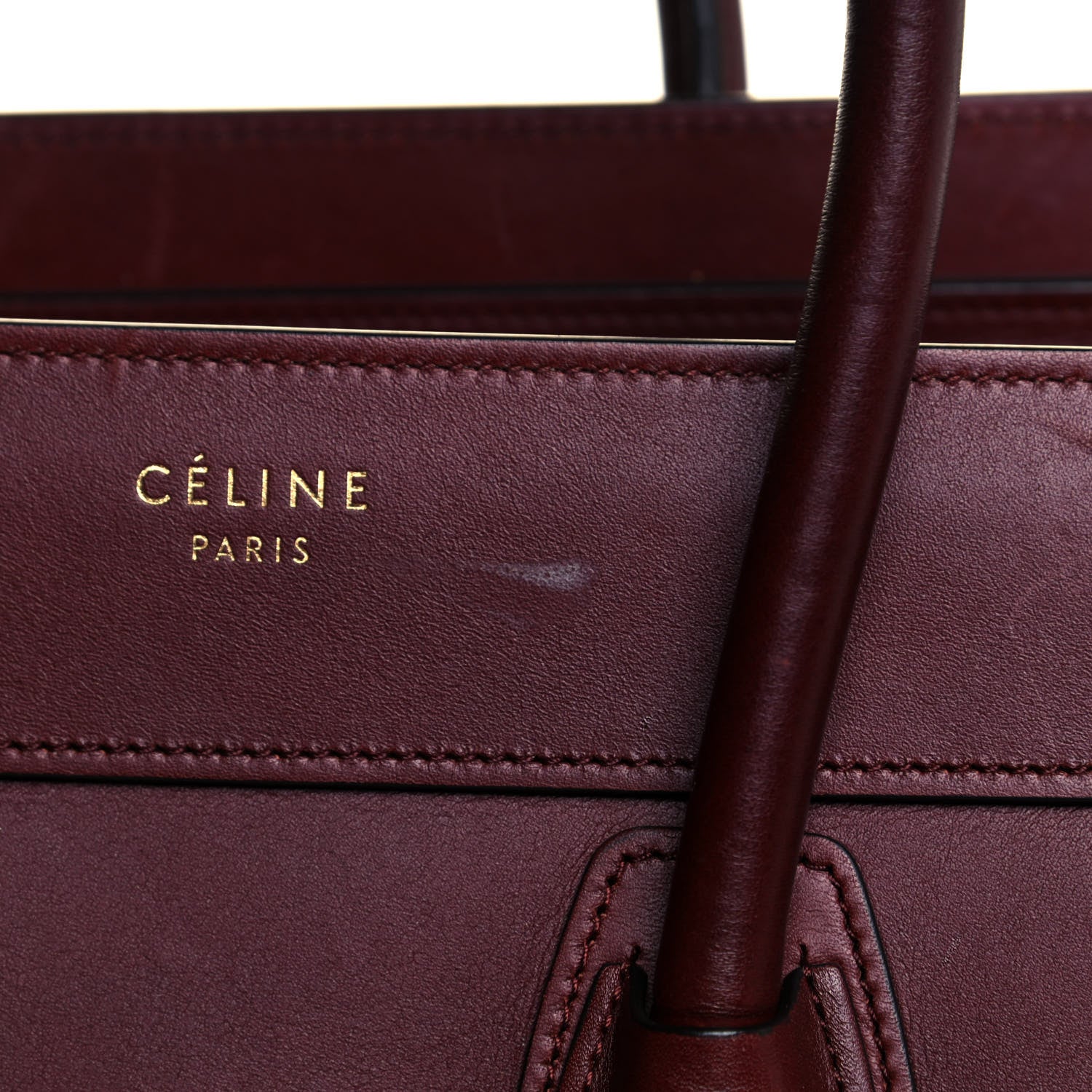 Celine Smooth Calfskin Micro Luggage Burgundy 9 of 14