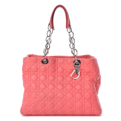 Christian Dior Lambskin Cannage Large Dior Soft Shopping Tote Coral 1 of 18