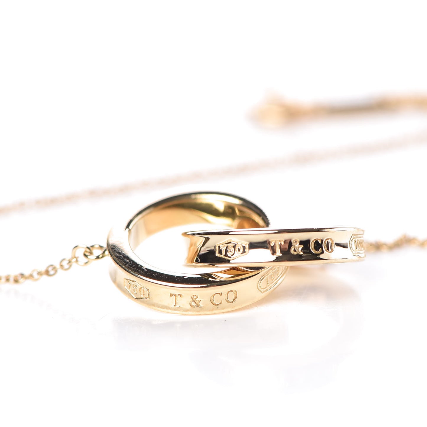 18K Yellow Gold 1837 Interlocking Circles Pendant Necklace