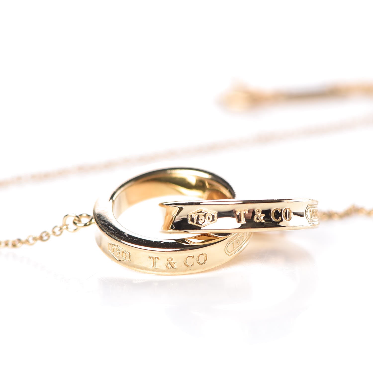 Tiffany 18K Yellow Gold 1837 Interlocking Circles Pendant Necklace 7 of 7