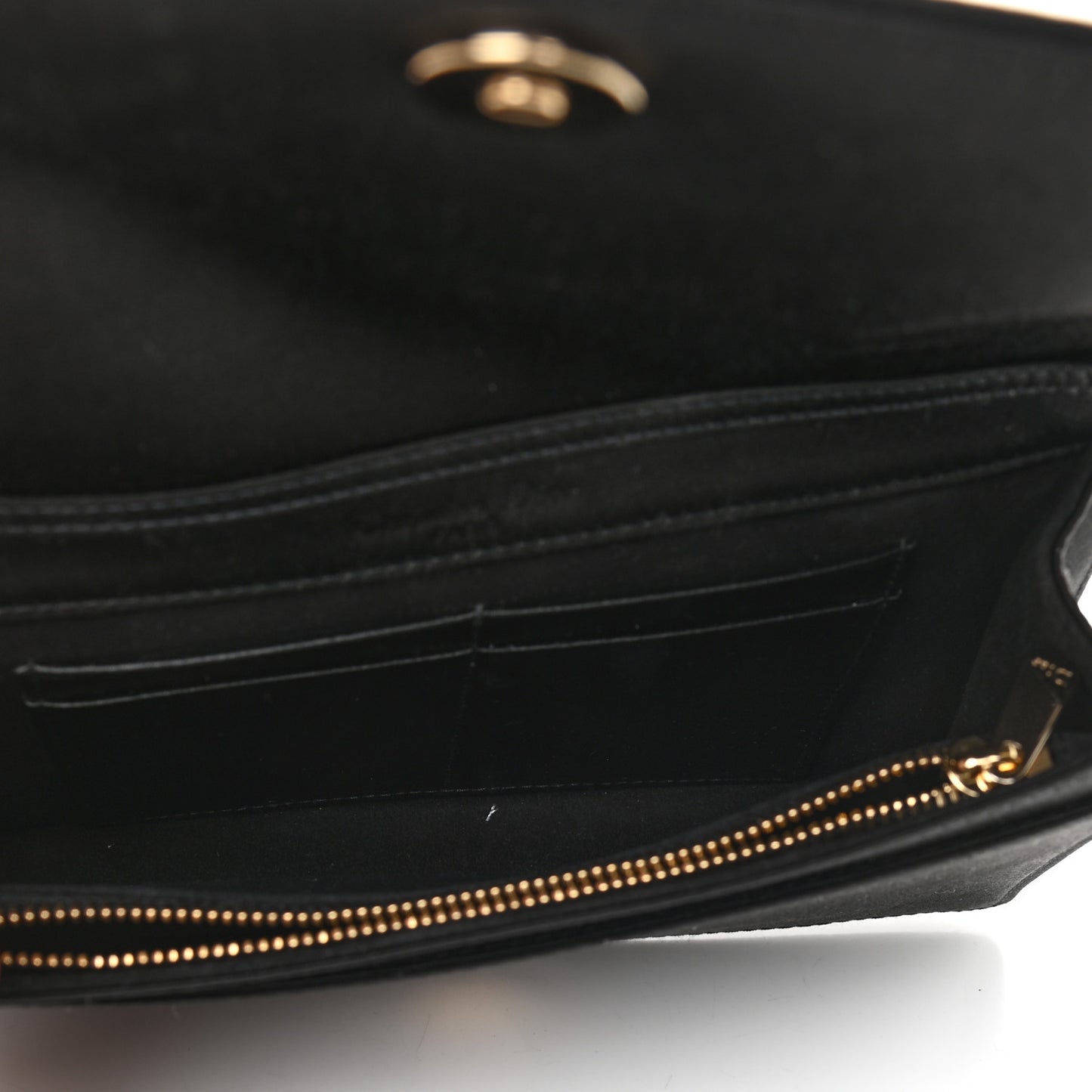 Satin Diorama Wallet on Chain Pouch Black