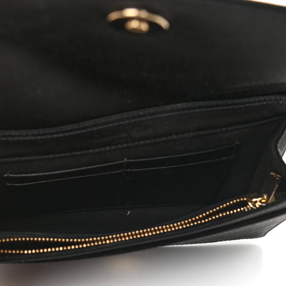 Christian Dior Satin Diorama Wallet on Chain Pouch Black 5 of 8