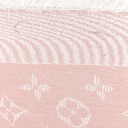 Louis Vuitton Silk Wool Monogram Denim Shawl Rose 6 of 6