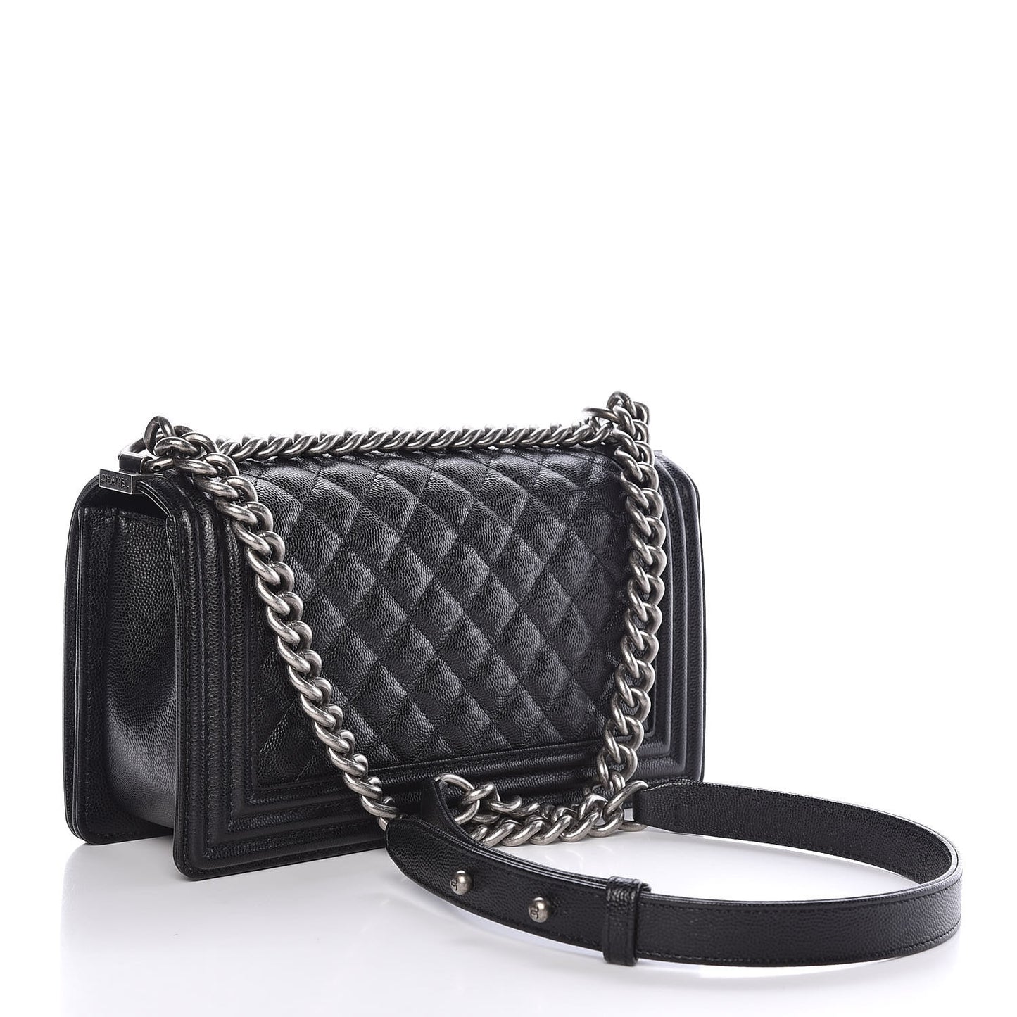 Caviar Quilted Medium Boy Flap Black