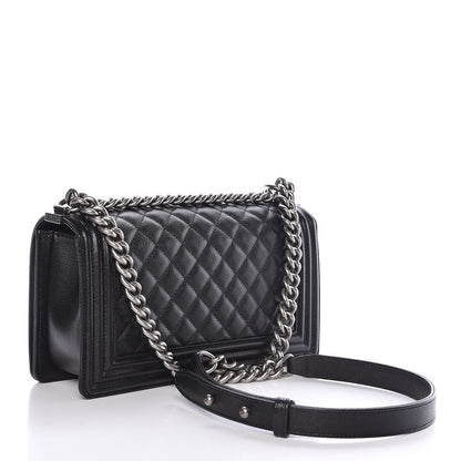 Chanel Caviar Quilted Medium Boy Flap Black 3 of 12