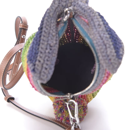 Loewe Raffia Rainbow Mini Bunny Crossbody Bag Tan 5 of 8