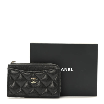 Chanel Caviar Quilted CC Zip Around Card Holder Black 8 of 8