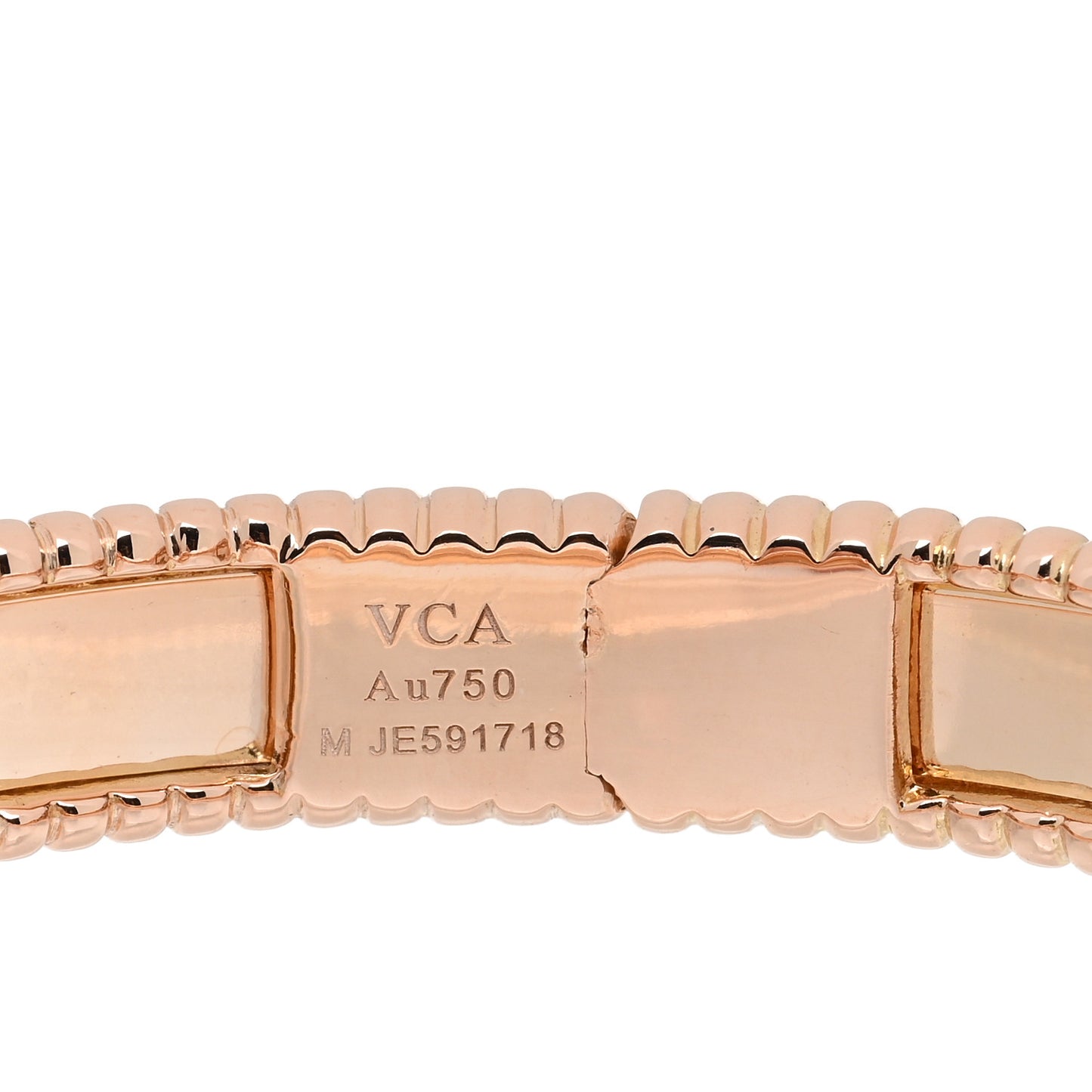 18K Rose Gold Perlee Signature Bangle Bracelet M