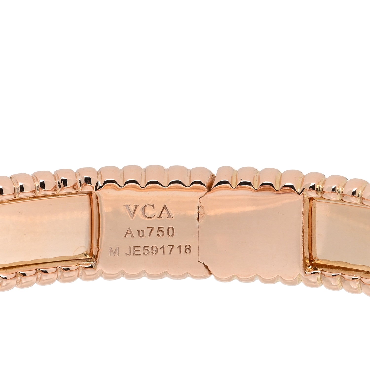 Van Cleef & Arpels 18K Rose Gold Perlee Signature Bangle Bracelet M 3 of 3
