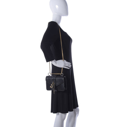 Chloe Shiny Goatskin Calfskin Mini Aby Chain Shoulder Bag Black 2 of 11