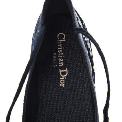 Christian Dior Velvet Oblique Poeme Laced Ballerina Flats 39 Blue 6 of 8