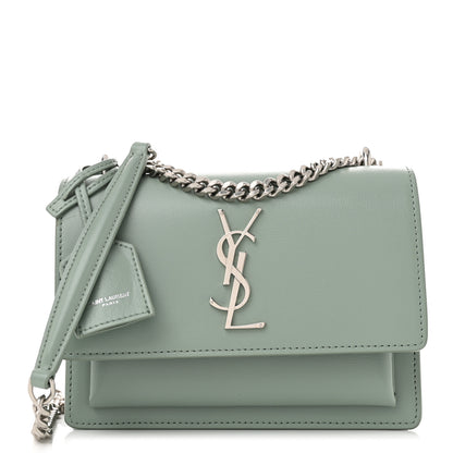 Saint Laurent Calfskin Small Monogram Sunset Vert Opaline 1 of 10