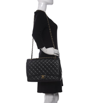Chanel Caviar Quilted Maxi Double Flap Black 2 of 13