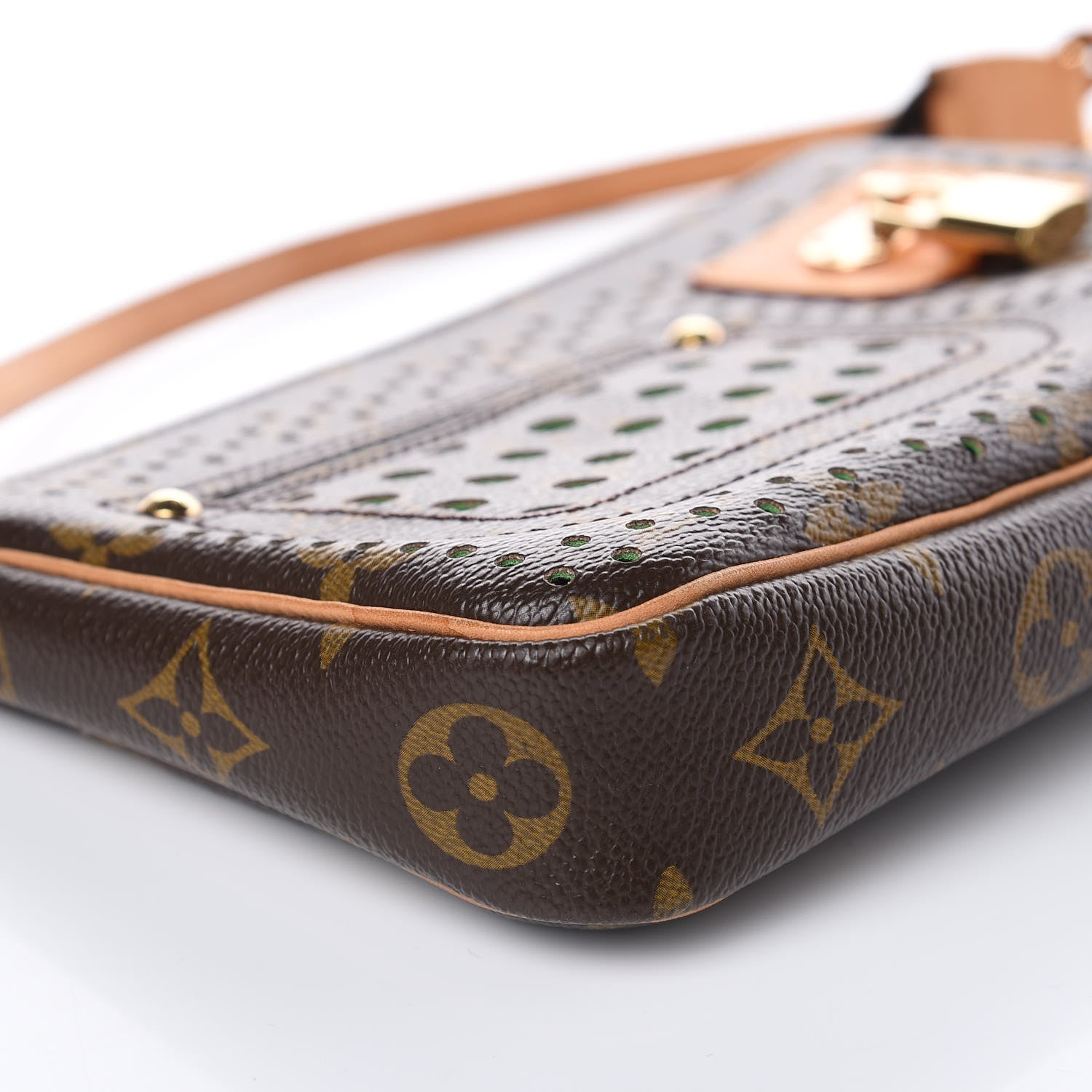 Louis Vuitton Monogram Perforated Pochette Accessories Bag Green 8 of 11